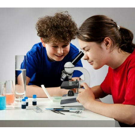Microscope Lens Paper Zeny 40X-1000X Magnification Cordless All-Metal Optical Glass Lenses Cordless LED Illumination Biological Compound Microscope for Students ()
