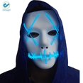 thumbnail image 5 of Deago Halloween Mask LED Light Up EL Wire Cosplay Glowing Mask The Purge Movie Scary Festival Costume with AA Battery, 5 of 5