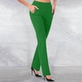 thumbnail image 3 of Women's Pants Stretchy Work Pants With Pockets Elastic Waist Business Casual Flared Trousers, 3 of 8
