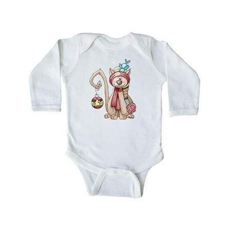 

Inktastic Christmas Kitty Cat Gift Baby Boy or Baby Girl Long Sleeve Bodysuit