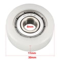 thumbnail image 2 of 2pcs 8x30x11mm Roller Idler Bearing Pulley Sliding Conveyor Wheel White, 2 of 4