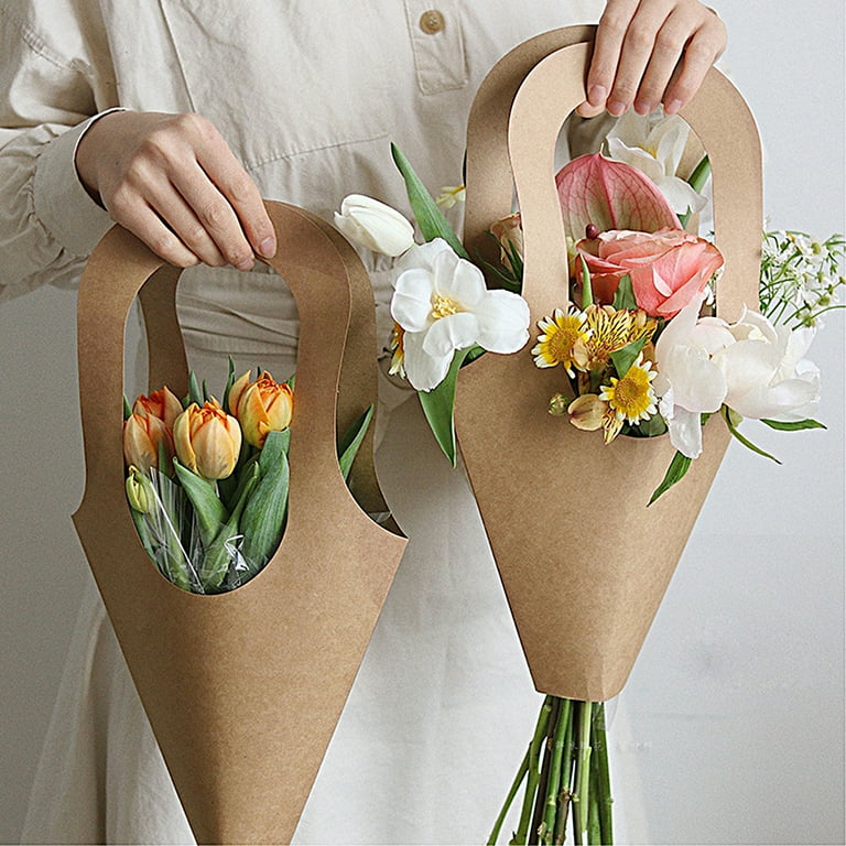 Farfi 2Pcs Bouquet Bag Exquisite Shape Waterproof Lightweight