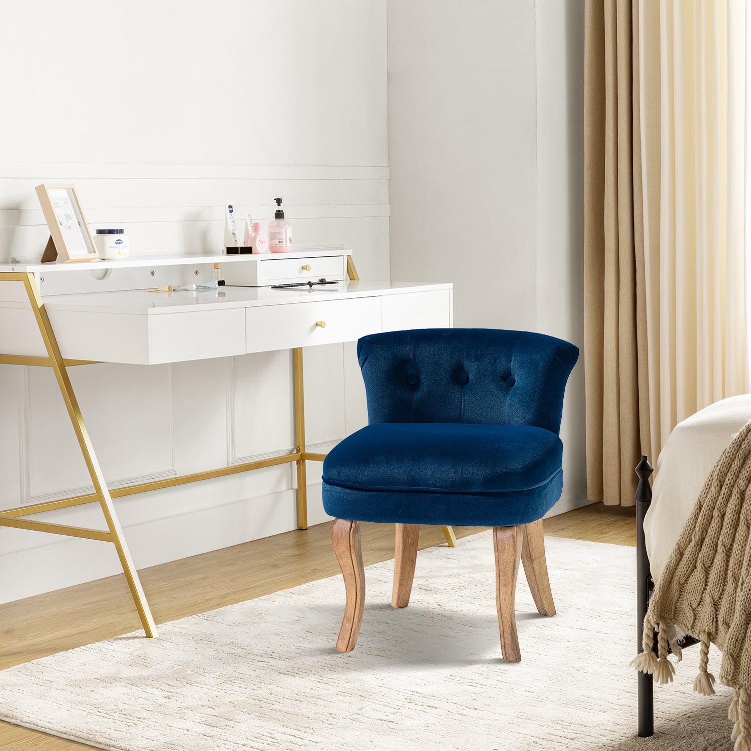 Navy dressing table chair discount