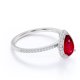 thumbnail image 3 of JeenMata Anillo de Compromiso con Piedra Natal de Julio en Corte de Pera de 1 Quilate - Anillo de Bodas - Anillo de Halo - Anillo Pavé - Anillo de Promesa - Baño de Oro Blanco de 18 K sobre Plata, 3 of 6