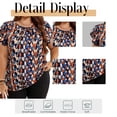 thumbnail image 5 of Cuteduck Women's Casual Blouses Round Neck Plus Size Basic Tops Short Cap Sleeve Textured Solid Color Shirt Elegant Blouse 1X-5X, 5 of 9