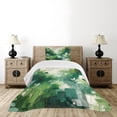 thumbnail image 4 of Ambesonne Green Quilted Bedspread Set 2 Pcs, Jade Tones Brush Strokes Art, Twin Size, Teal Ivory, 4 of 4