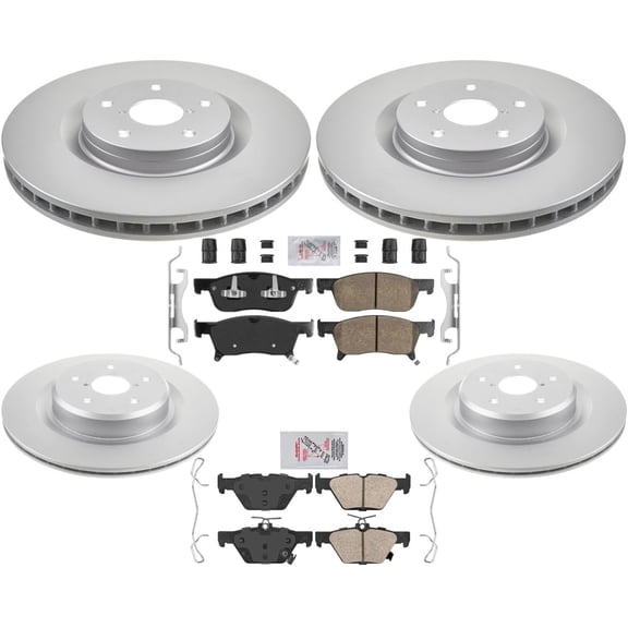 F&R Coated Disc Brake Rotors Ceramic Brake Pads Fits 2019-2021 Subaru Ascent