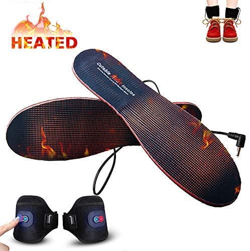 BIAL Heated Insoles Foot Warmers Thermal Insoles for Women Men USB Heat sole with Rechargeable 7.4 V 2400mAh Battery Pack Heat sole for Camping Hiking Cycling Skiing
