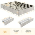 thumbnail image 3 of Yaheetech Full Upholstered Platform Bed Frame with 3 Storage Drawers, No Headboard, Beige, 3 of 7