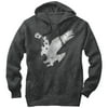 Men's Lost Gods Flying Eagle American Flag Pull Over Hoodie Charcoal Heather Medium