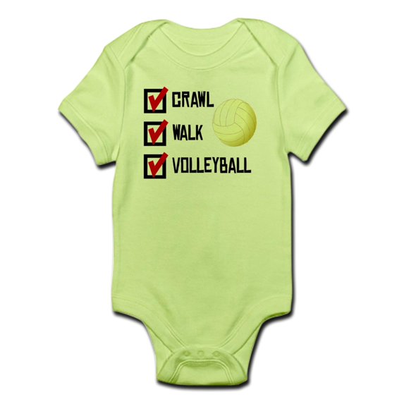 CafePress - Crawl Walk Volleyball Body Suit - Baby Light Bodysuit