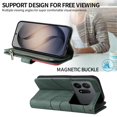 thumbnail image 3 of YEYKX Zipper Wallet Folio Case for Samsung Galaxy S27 Ultra 5G, 9 Card Slots, Magnetic Closure PU Leather Cover with Wrist Strap,Green,For Galaxy S27 Ultra 5G, 3 of 9