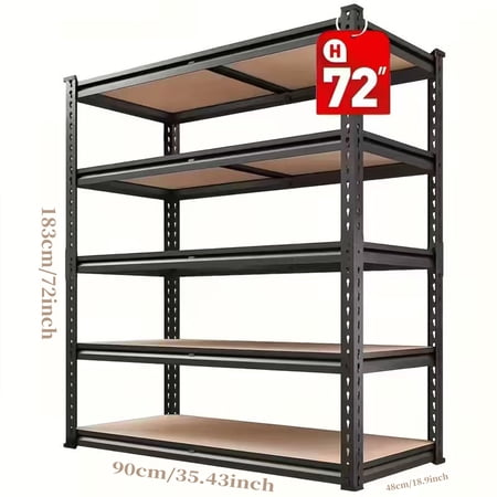 72" Garage Shelving Storage Shelves 5-Tier,2000LBS Capacity Heavy Duty Adjustable Storage Shelve for Closet, Kitchen, Pantry & Garage Organization