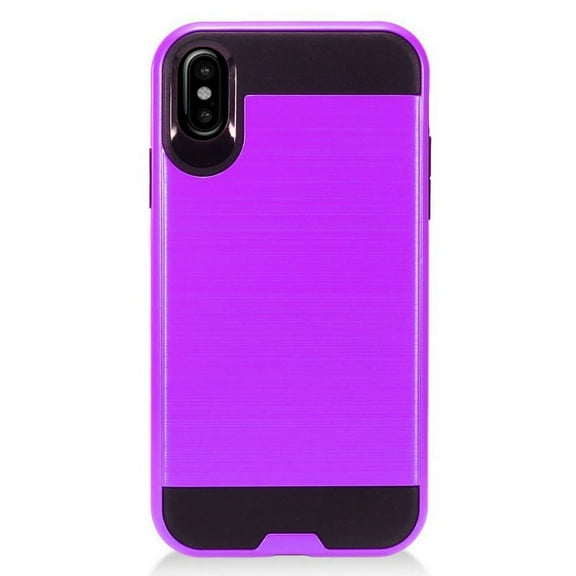 iPhone 8 Phone Case, 2-Piece Style Hybrid Shockproof Hard Case Cover with Hybird Shockproof-Purple