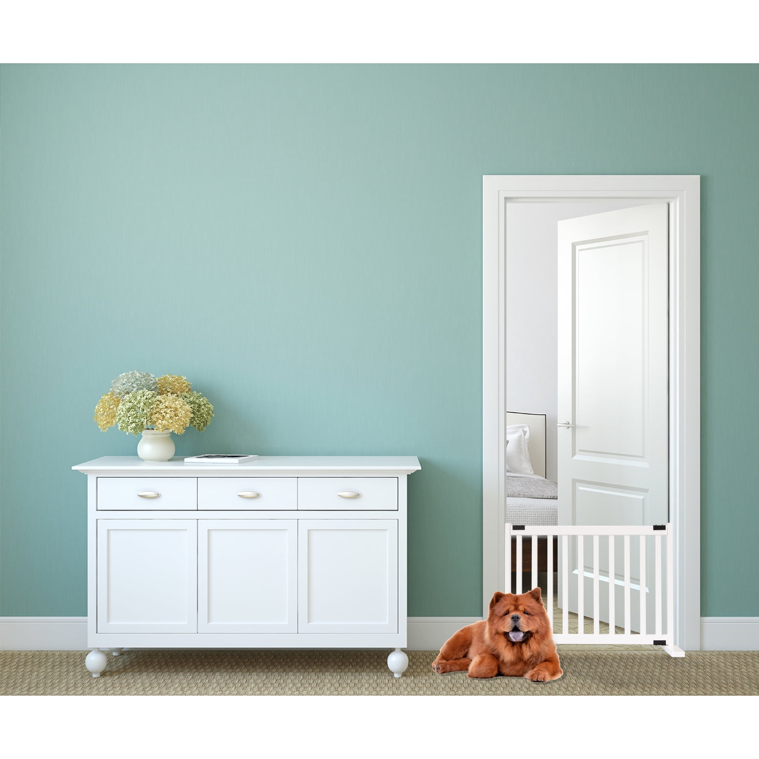 Dynamic Accents 42106 20 Inch All Wood Small Free Standing Gate - Warm White