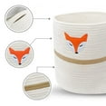 thumbnail image 4 of Large Woven Storage Basket Foldable Cotton Rope Laundry Basket  Toy Basket Storage Baskets for Room Decor(B), 4 of 8
