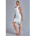 thumbnail image 2 of Vestido midi blanco con flecos de perlas de Dress Thaliy para mujer, 2 of 6
