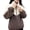 Coffee, variant on Joernso Women's Fuzzy Fleece Jacket Zip Up Stand Collar Sherpa Coat Fall Winter Color Block Warm Outerwear with Pockets