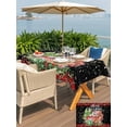 thumbnail image 4 of Outdoor Tablecloth with Umbrella Hole and Zipper, Christmas Rectangle Table Cloth 54x80 Inch Waterproof Tablecloth, Truck Snowflake Pine Tree Black Red Plaid Picnic Table Cover for Patio Camping, 4 of 7