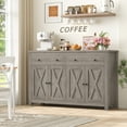 thumbnail image 4 of Homfa 55.1'' W Kitchen Buffet Storage Cabinet with Adjustable Shelves, 4-Doors 2-Drawers Sideboard Storage Cabinet, Gray, 4 of 8