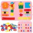 thumbnail image 1 of Busy Board for Toddlers  Baby Educational Learning Toys Felt Learning Early Basic Life Skills  Activity Board Toys with Buckles  Zip  Numbers  Button  Time  Alphabet, 1 of 7