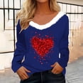 thumbnail image 2 of Inverlee Valentine's Day Shirts Women Plus Size Love Heart Print Tees Work Long Sleeve Blouse V Neck Holiday T-shirt Tops Valentines Day Gifts for Teen Girls, 2 of 5