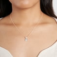 thumbnail image 2 of Lab Diamond Dangling Pendant Necklace For Women | 5 Carat IGI Certified Emerald Shape | Carina Two Stone Lab Diamond Pendant In 14K Rose Gold | FG-VS1-VS2 Quality | Friendly Diamonds, 2 of 6