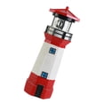 thumbnail image 3 of Faro con energía solar, faro solar respetuoso con el medio ambiente, ahorro de energía, con baliza giratoria para decoración de jardín, color rojo, 3 of 10