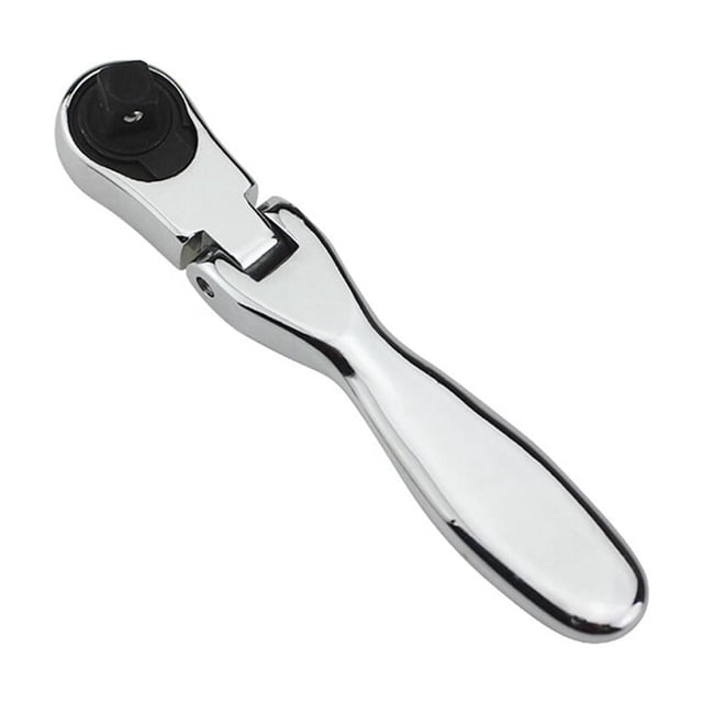 Clé à Rochet Mini 1/4 Pouce, Clé à Rochet en Acier au Chrome Vanadium Réversible à 72 Dents avec Double Tête de Douille et de Tournevis pour Espaces Restreints