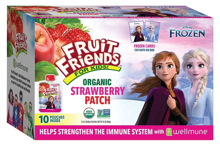 Fruit Friends Disney Frozen Organic Strawberry Applesauce, 3.2 oz, 10 Ct