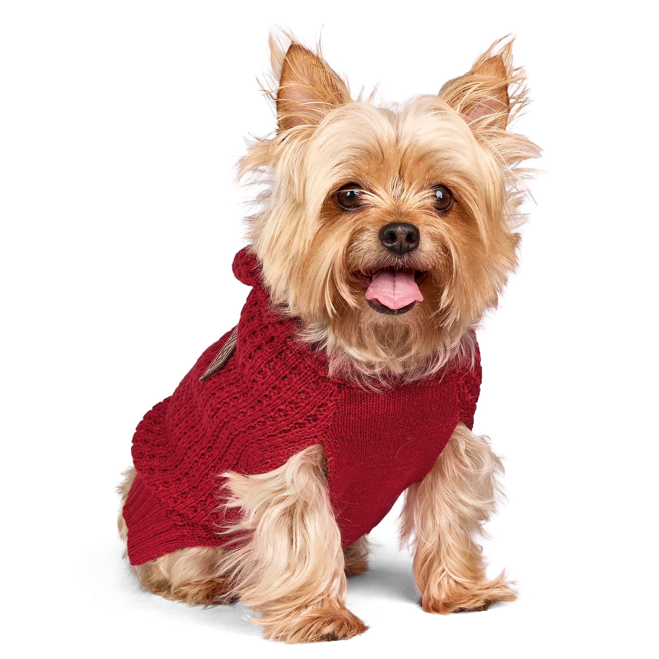 Vibrant Life Holiday Pet Sweater for Cats & Dogs, Spoiled Waffle Knit, Red, Extra Small