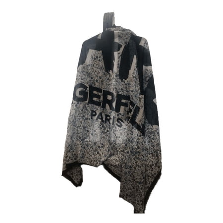 Karl Lagerfeld Women's Bluebell Print Fringe Scarf, One Size