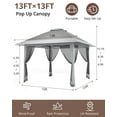 thumbnail image 4 of Shininglove 13x13 Pop-Up Canopy Tent with Mosquito Netting, Heavy Duty Gazebo, 4 of 9