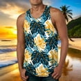 thumbnail image 5 of Tank Tops Men Vacation Beach Hawaii Digital Printed Vest Daily Loose Fit Breathable Refreshing Undershirts Sizes M, 5 of 5
