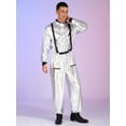 thumbnail image 6 of Zaldita Women Metallic Shiny Astronaut Jumpsuit Zipper Front Mock Neck Halloween Spacesuit Dress Up Silver M, 6 of 7