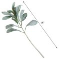 thumbnail image 4 of Tinsow - Hojas Artificiales De Cordero Flocado, Tallos De Molinero Polvoriento, Hojas De Roble Flocado, Follaje De Oreja De Cordero Para El Hogar, Boda, Arreglo Floral Diy (Oreja De Cordero Plateada 5, 4 of 5