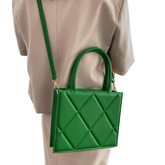 YIEMEEN Multi functional PU Tote Shoulder Bag with Quilted Pattern Handbag for Work School and Travel