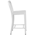 thumbnail image 3 of 24'' High Blue Metal Indoor-Outdoor Counter Height Stool with Vertical Slat Back, 3 of 9