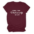 thumbnail image 1 of Tuniques pour Femmes Manches Courtes Décontractées Imprimé Lettres Col Rond Tee Tops Tunique, 1 of 3