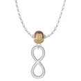 thumbnail image 1 of Delight Jewelry Silvertone Large Infinity Sign Mia Monkey Charm Necklace, 1 of 4