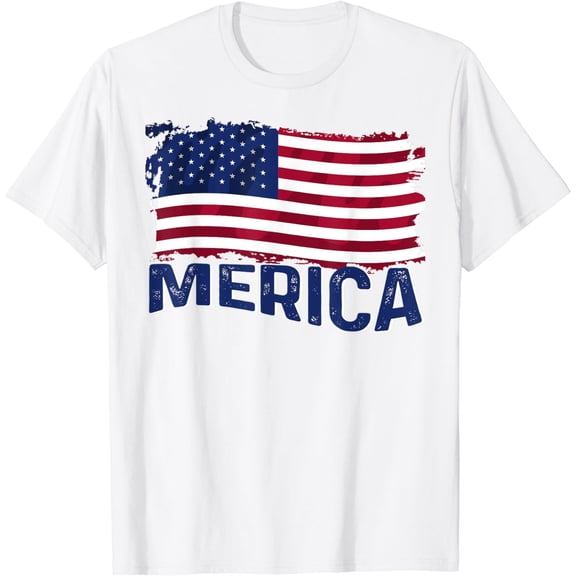 Patriotic Independence Day Merica Flag Fouth Of July Party T-Shirt