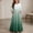 Green, variant on ITSAME Girls A-Line Maxi Dress Flowy Ruffle 3/4 Sleeve Round Neck Gradient Print Summer Fashion Casual Dress Light Blue Size 10