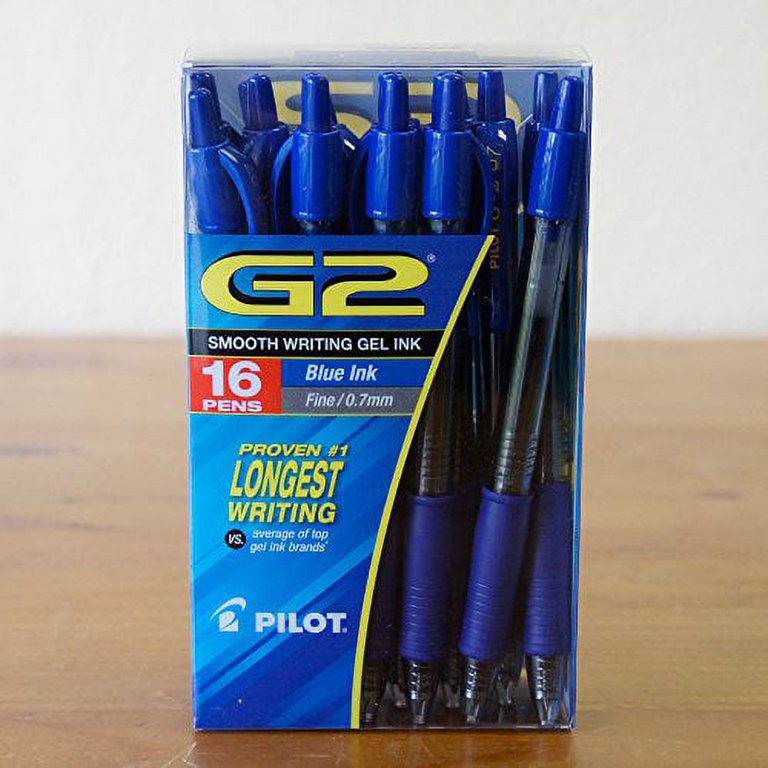 Pilot - G2 Gel Roller Ball Pens, Retractable, Blue Ink, Fine - 16 Pens