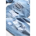 thumbnail image 5 of LZLER Men's Casual Ripped Shorts Jeans Knee Length Slim Denim Shorts, 5 of 6