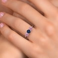 thumbnail image 4 of Gem Stone King 925 Sterling Silver Blue Sapphire and Pink Lab Grown Diamond Engagement Ring for Women | 1.60 Cttw | Round 5MM | Gemstone September Birthstone | Size 8, 4 of 6