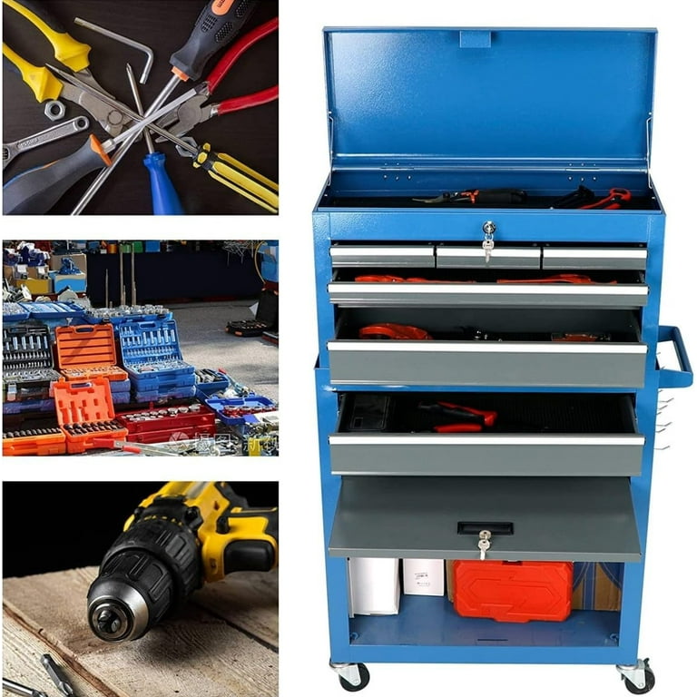 AIRAJ Large Mobile Rolling Tool Chest, 8 Drawers Detachable AIRAJ Large Mobile Rolling Tool Chest, 8 Drawers Detachable