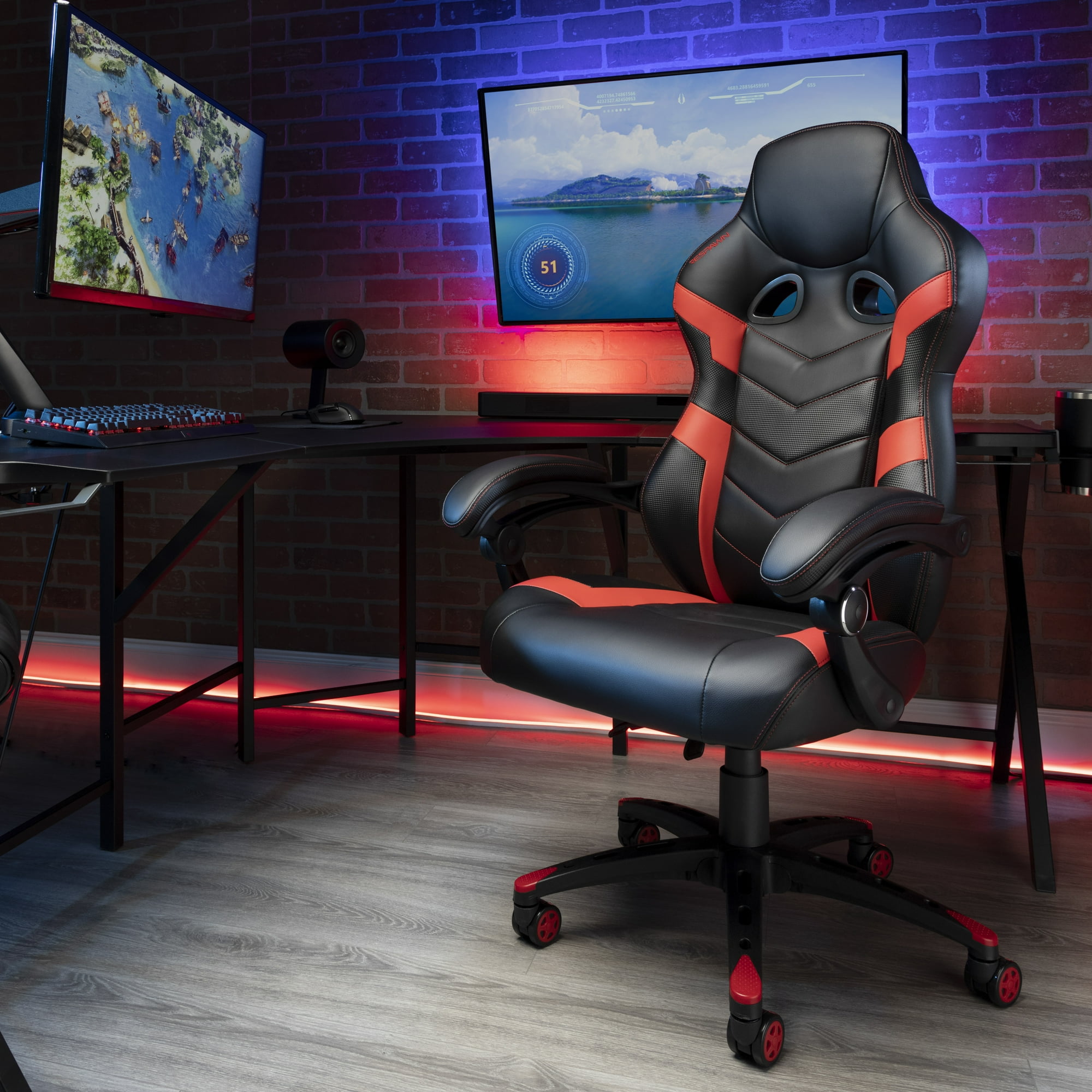RESPAWN Ergonomic & Lumbar Support Swivel Gaming Chair, Red eXtremes