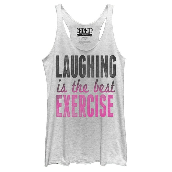 Women's CHIN UP Laughter  Racerback Tank Top White Heather Medium