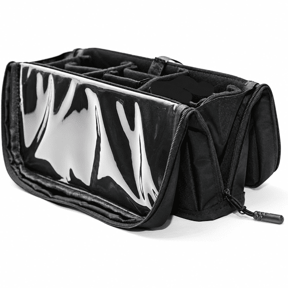 Tesyar Foldable Standing Makeup Brush Travel Bag, Cosmetic Organizer with Detachable Dividers for Makeup Artists