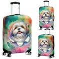 thumbnail image 2 of Funny Watercolor Adorable Shih Tzu Peeking Through Torn Paper Effect Travel Luggage Cover Lion Dog Lover Gifts Suitcase Dust Protective Decor - 00026, 2 of 5